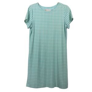 Jude Connally Size‎ S Ella Dress Blue White Checkered Short Sleeve Made in USA